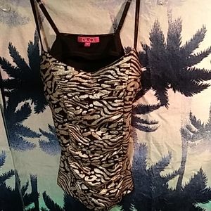 Vtg Glo Sexy Strap Top W/Built in Pushup Bra Sz XL